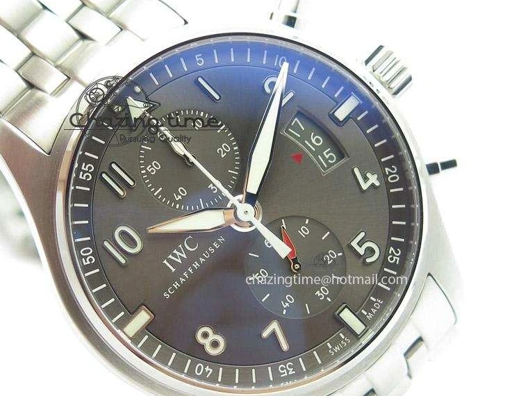 MIROTIME 0413 Pilot Spitfire Chrono ZF Best Edition Gray Dial On SS Bracelet A WrinkleFree 7357